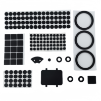 Bande d'étanchéité OEM personnalisée découpée sur mesure en silicone noir, néoprène, mousse CR EPDM, PORON, avec adhésif activé par l'eau et thermofusible