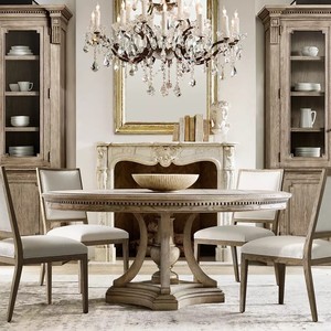 <span class=keywords><strong>St</strong></span>. <span class=keywords><strong>James</strong></span> Bàn Ăn Tròn Bàn Ăn Tròn bằng gỗ Rắn Kiểu Mỹ-Bàn ăn chạm khắc bệ cơ sở nhà máy tùy chỉnh trực tiếp - Product Image 4