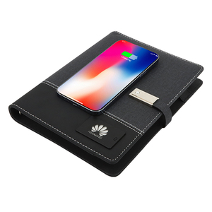 Miễn Phí Mẫu Không Dây Thông Minh Chất Kết Dính Xoắn Ốc Nhật Ký Máy Tính Xách Tay Không Dây Sạc Notepad Ngân Hàng Điện Da Case + USB Flash Drive - Product Image 4