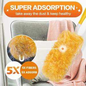 Balais à poussière jetables compatibles avec <span class=keywords><strong>Swiffer</strong></span>, très résistants, pour le nettoyage domestique, 360° amovibles, en microfibre extensible - Product Image 3