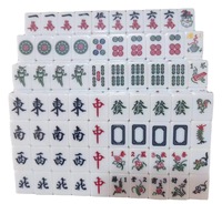 Tuiles de Mahjong sur mesure à thème dessin animé, style jade en mélamine, avec emballage en boîte PVC colorée pour les jeux d'échecs et de cartes