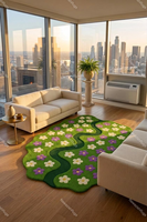 Tapis fait main en soie naturelle haute densité, style prairie et forêt réaliste, pour la décoration de la maison et des hôtels, tapis tufté à la main