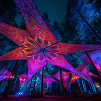 Auvent psychédélique réactif aux UV, transformez votre scène ou votre piste de danse avec un éclat sous lumière noire