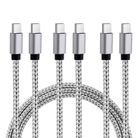 Kabel USB C ke USB C anyaman nilon baru, Kabel Sinkronisasi Data Pengisian Cepat USB 2.0 Tipe C, Panjang Kustom Tersedia