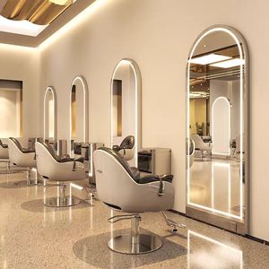 Hair salon <b>mirror</b> hair cutting <b>mirror</b> with light single and double-sided floor standing full <b>body</b> <b>mirror</b> hair salon exclusive - Product Image 4