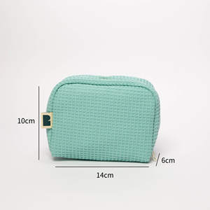 Vintage Style Women's Polyester-waffle Travel Cosmetic Bag Zipper Closure Custom Logo Customizable Size Color Makeup <b>Storage</b> - Product Image 2