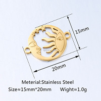 Connecteurs de bijoux double trou Soleil Lune Étoile, breloques personnalisées pour bracelets DIY, souvenirs de remise de diplôme significatifs pour meilleurs amis