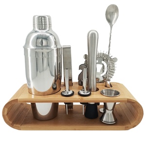 Kit de <span class=keywords><strong>barman</strong></span> <span class=keywords><strong>personnalisé</strong></span> CAMOL FACTORY, 10 pièces, <span class=keywords><strong>shaker</strong></span> à cocktails, ensemble de bar avec support en bambou élégant, <span class=keywords><strong>shaker</strong></span> à martini de luxe 750 ml - Product Image 1
