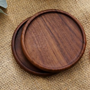 Wooden Stackable Reusable <b>Drink</b> <b>Coasters</b> Acacia Wood Round <b>Coasters</b> for Coffee Table Bar Home Desk Supplies - Product Image 2