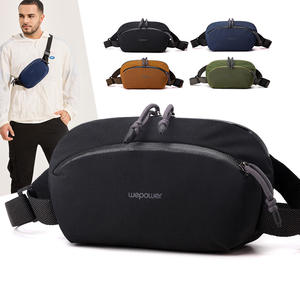 WePoeWr Bolso de pecho para hombre, de nailon, impermeable, a la moda, de color sólido, bandolera para atuendos diarios, invierno 2024 - Product Image 5