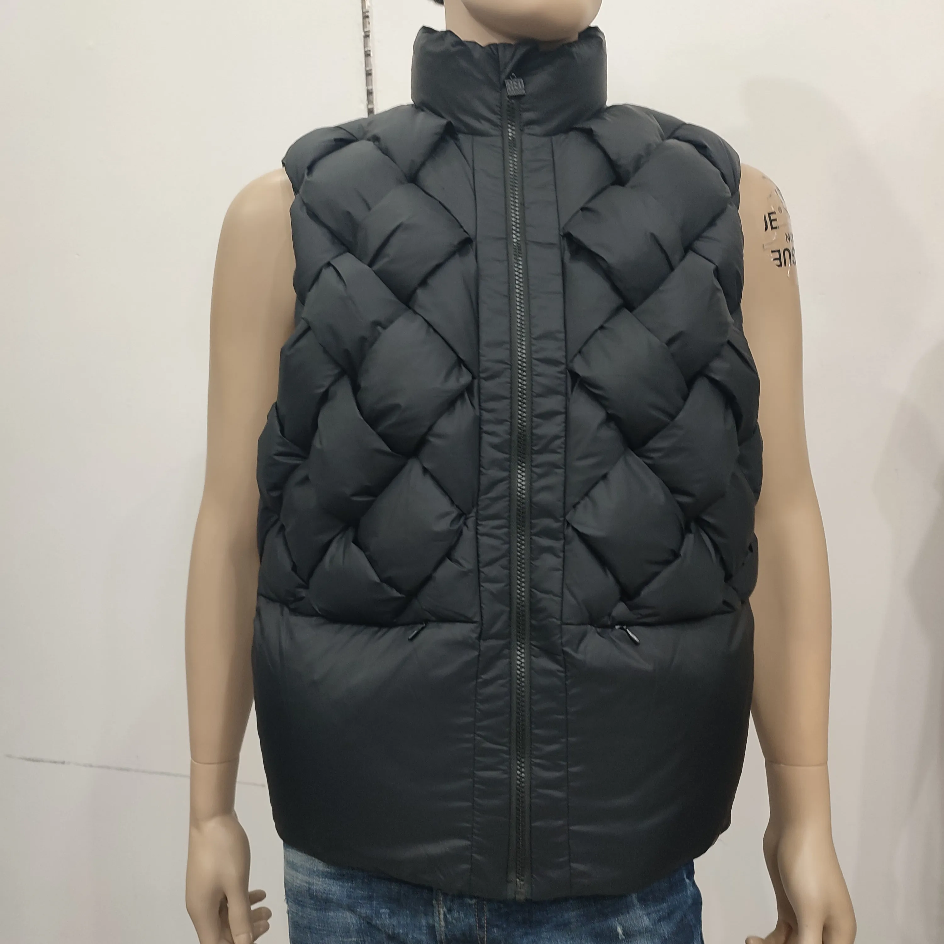 wholesale new padded down vest men bubble bodywarmer waistcoats waterproof polyester puffer jackets vests