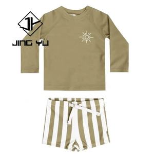 Traje de Baño para Bebé con Protección UV, Neopreno, Manga Larga, Pantalones Cortos Estampados, Traje de Baño Infantil de Dos Piezas - Product Image 4