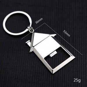 New House Shape Key Chain Beer Bottle Opener Laser Engraving Blank Metal <b>Keychain</b> Custom logo Key Rings Realtor Closing Gifts - Product Image 5
