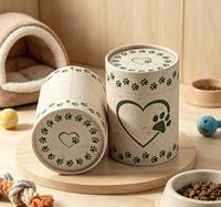 Boîte cylindrique en papier pour aliments pour animaux de compagnie, écologique, de qualité alimentaire, emballage en tube de papier biodégradable pour aliments secs et friandises pour chiens et chats