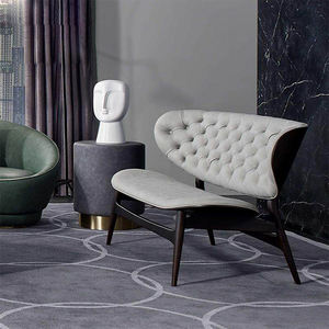 Sillón Moderno de Descanso con Patas de Madera y Tapicería de Cuero PU, Cómodo Sillón Relax <span class=keywords><strong>Dalma</strong></span> para Hotel - Product Image 4