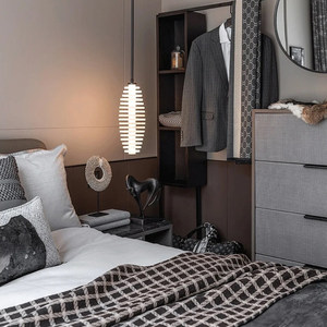 Designer New Model Bedroom Bedside Pendant Lamp Marble Body <b>Led</b> <b>Light</b> Cylindrical White Single Head Mounted Decorative - Product Image 4