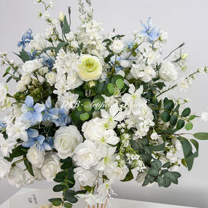 Nueva Bola de Flores Artificiales Realistas de Seda de 60 cm, Azul y Blanca, Decoraciones para Centros de Mesa de Boda - Product Image 3
