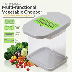 Mini Picador de Verduras de 4 Cuchillas con Tapa Transparente <span class=keywords><strong>y</strong></span> Soporte de Cuchillas Extraíble, Rebanador de Alimentos Multifunción <span class=keywords><strong>para</strong></span> una Preparación Rápida en la Cocina - Product Image 3