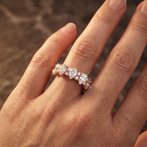 New Design 2CT Round Cut CVD Lab Made Diamond Anniversary <b>Ring</b> 14K Rose Gold Wedding <b>Ring</b> for Women Fine Jewelry - Product Image 2