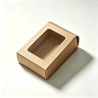 Maßgefertigte Kraftpapier-Box mit Sichtfenster, Matter Oberflächendruck, Individuelles Logo