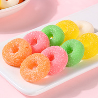 Ring Gummy Candy Fruit Flavor Soft Chewy Sugar Coated Multicolor Assorted Jelly Sweets Snacks Bag Bulk Wholesale OEM Custom