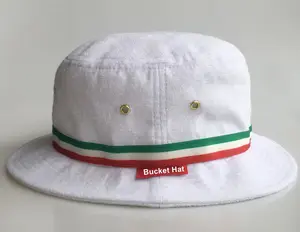 100% Cotton Terry Toweling Bucket Hats Good Quality Terry Towel Bucket Hat Custom