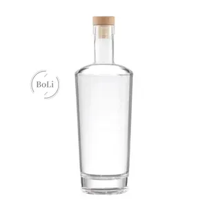 新设计独特形状白酒威士忌伏特加酒瓶廉价透明葡萄酒玻璃瓶700毫升1升