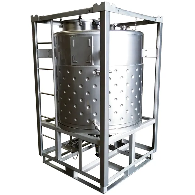 Paslanmaz çelik su tankı 2000 Litre Ibc tankı sıvı kimyasal saklama kapları