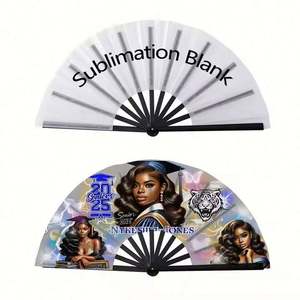 Abanicos de Mano de Poliéster de 13 Pulgadas Clack, Personalizables con Logotipo para Sublimación, Regalos Promocionales y de Bienvenida Empresariales - Product Image 3