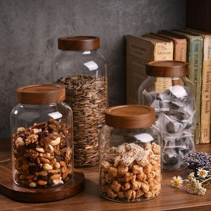 Yuvarlak Cam Baharat Kavanozları Seti, Hava Geçirmez Spiral Kapaklı, Çevre Dostu Çok Amaçlı Saklama Kapları, Mutfak Kullanımı İçin, Japandi Tasarım - Product Image 1