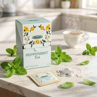 Sachets de thé personnalisés en forme de cœur, étoile, fleur, en PLA non tissé, vente en gros, usine, boîte distributeur de thé, marque privée, OEM