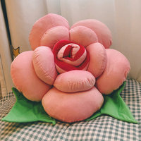 Coussin en peluche en forme de rose stéréo, oreiller décoratif floral doux, décoration esthétique pour chambre, oreiller de repos, cadeau de Saint-Valentin
