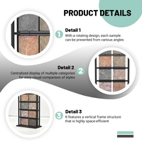 Étagère verticale en granit de taille et de couleur personnalisables, rangement multi-grilles, adaptée pour l'étagère d'échantillons de céramique en magasin de détail