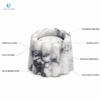 Ensemble de porte-bougies en pierre de marbre Luca |   Marbre naturel pour restaurants, salons, halls d'hôtels, tables d'événements et aménagement de fenêtres ODM OEM