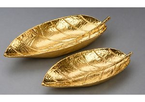 Luxury Decorative <b>Leaf</b> Shape Tray in 24K Gold Finish Stylish Serving Accessory with Premium Gift Box for Modern Home Decor - Product Image 2