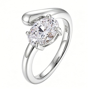 Custom Solid Gold Lab Grown Diamond Oval Row <b>Stacked</b> Wedding <b>Ring</b> Anniversary Fine Jewelry Unisex - Product Image 1