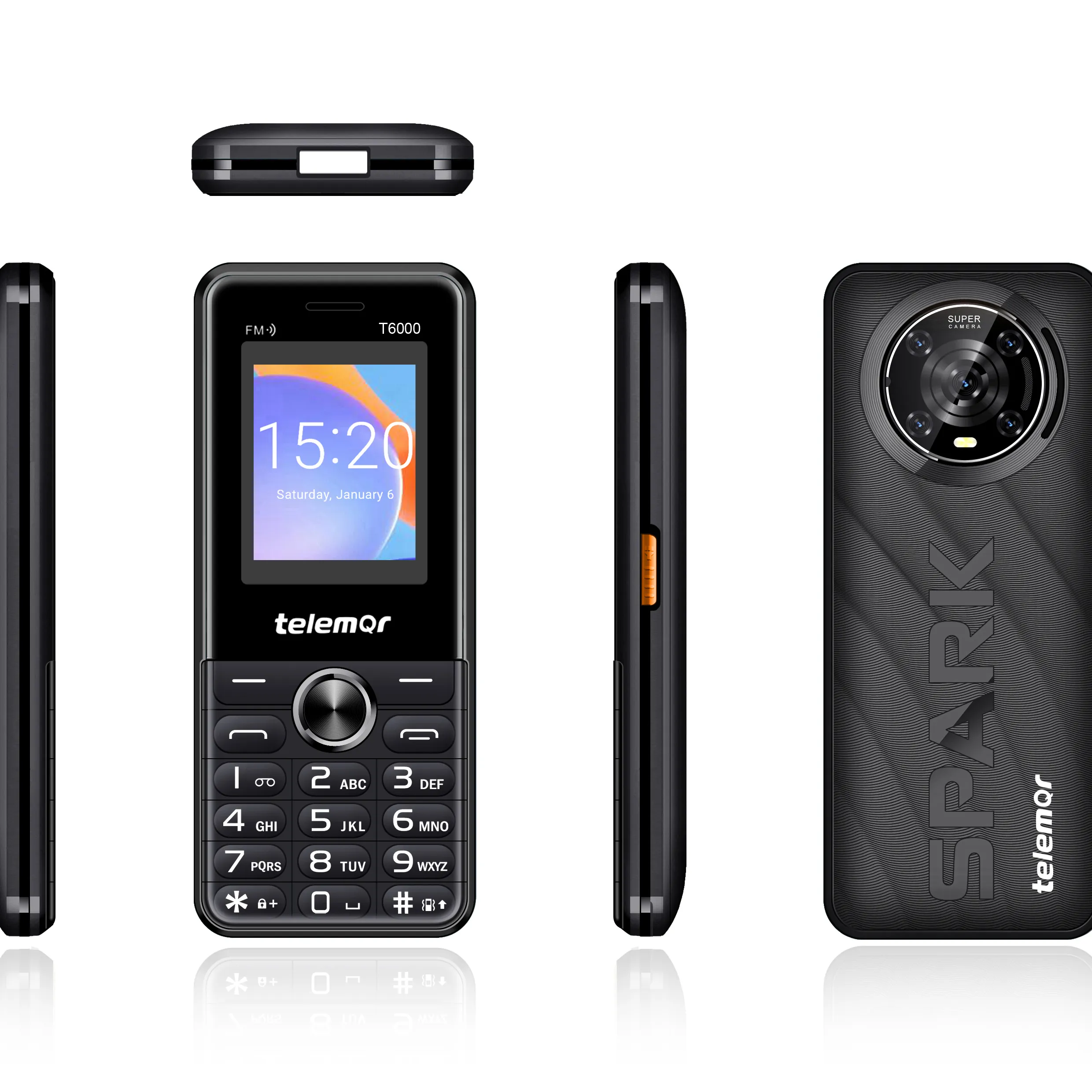 لهاتف t6000 للبيع بالجملة ميزة ذات نوعية جيدة بوصة 2g ثنائي Sim تصميم متين هاتف كبار السن