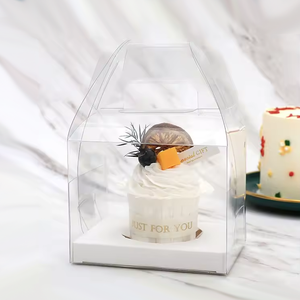 カップケーキ個別透明1ピースカップケーキボックスマフィン透明ポータブルカップケーキボックスカップケーキ包装ペストリーボックス - Product Image 1