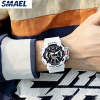 Montre connectée sportive de luxe SMAEL 8065 pour femmes et unisexe avec chronomètre lumineux, alarme, design élégant, résistance à l'eau 50 bars