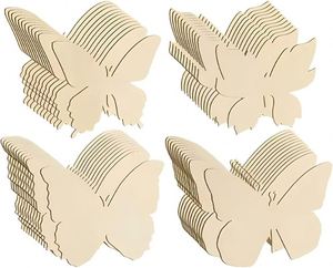 Etiqueta de madera con recorte de mariposa sin pintar para pintar, para decoración DIY de cumpleaños, bodas y hogar - para artículos de fiesta - Product Image 1