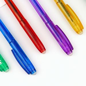 Stylos à encre gel bleue personnalisables de 0,5 mm, effaçables à la chaleur, en plastique, avec gomme magique effaçable, pour le bureau, l'école, la promotion et la coloration - Product Image 4