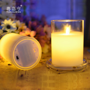 Yuejiaheng Flameless Candle Glass Jar Led Light Romantic Decor For Proposal Birthday Gift - Product Image 1