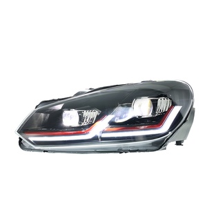 Conjunto de Faros Delanteros Modificados para Golf 6 09-13, Nuevos, 12V, Lente LED, Luz Diurna, Señal de Giro Fluida, Diseño de Lente LED que Mejora la Visibilidad - Product Image 2