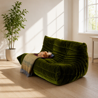 Ensemble de canapés et fauteuils modernes en tissu velours compressé sous vide avec pieds en métal pour appartement, hôtel, salle de sport, entrepôt et atelier
