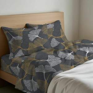 Juego de Sábanas Ginko 100% Algodón, Tamaño Individual, Diseño Floral Azul - Product Image 5