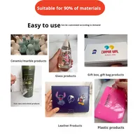 Autocollants PVC à transfert UV, logo personnalisé, marque déposée, adhésif double face, étiquette transparente imperméable à l'eau, film détachable, pour les magasins de thé au lait