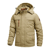 Veste d'hiver en coton pour homme, doublée polaire, épaisse et chaude, décontractée, polyvalente, coupe ample, grande taille, mi-longue, couleur unie, col montant, fermeture éclair sur le devant