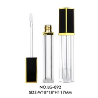 Nouveau flacon carré pour gloss à lèvres avec anneau central, tube carré, emballage cosmétique pour gloss à lèvres