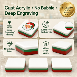 Juego <span class=keywords><strong>de</strong></span> Mahjong Americano Premium <span class=keywords><strong>de</strong></span> Navidad, Fichas Acrílicas, Edición Festiva, OEM |   Caja <span class=keywords><strong>de</strong></span> Regalo Personalizada con Temática Invernal |   Fábrica <span class=keywords><strong>de</strong></span> Mahjong Personalizado - Product Image 3