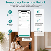 Serrure de porte intelligente à empreinte digitale SJJ avec application Tuya pour clavier tactile, carte IC RFID, entrée sans clé, en alliage d'aluminium, pour portes en bois
